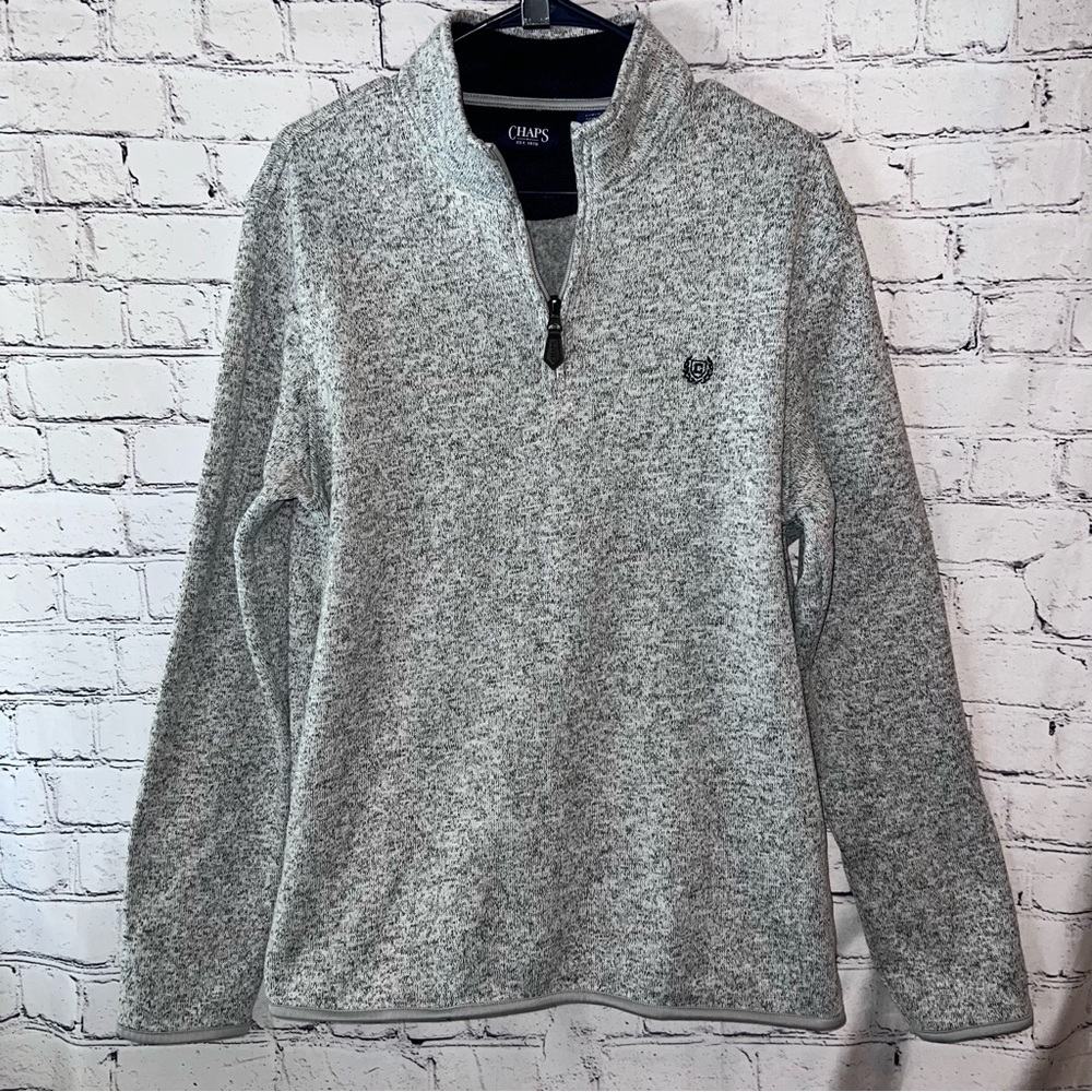 Chaps Gray Men's 1/4‎ Fleece Pullover Size Large